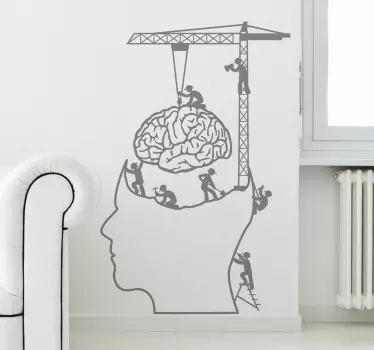 Vinilo habitación juvenil  cerebro en obras - TenVinilo