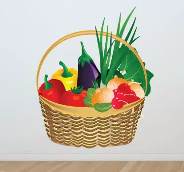 Vinilo decorativo cesta de verduras - TenVinilo