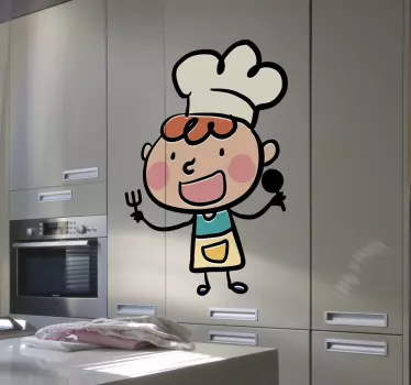 Vinilo decorativo chef con tenedores - TenVinilo