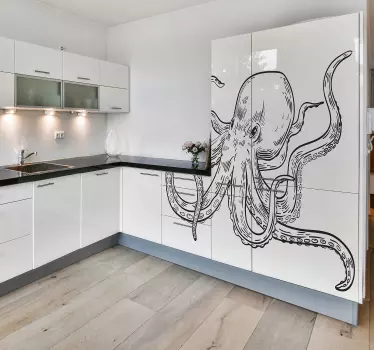 Vinilo cocina ilustración de un pulpo - TenVinilo