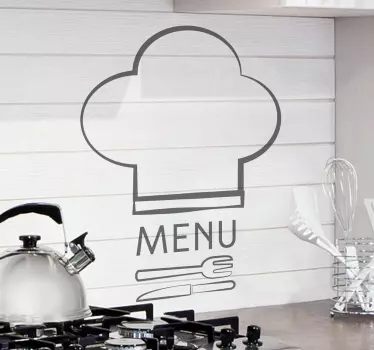 Vinilo decorativo cocina logo menú - TenVinilo