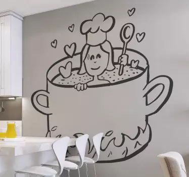 Vinilo decorativo cocinando amor - TenVinilo