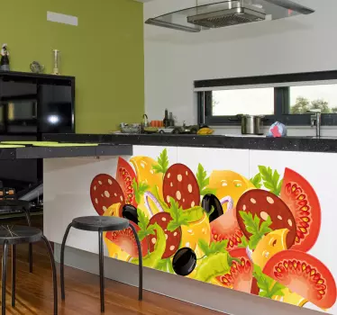 Vinilo decorativo collage comida - TenVinilo