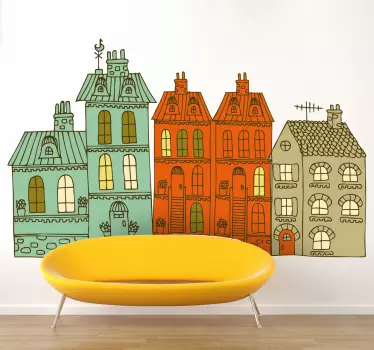 Vinilo decorativo conjunto edificios - TenVinilo