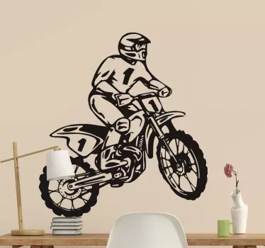 Vinilo decorativo corredor motocross - TenVinilo