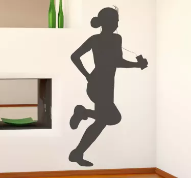Vinilo decorativo corriendo con música - TenVinilo