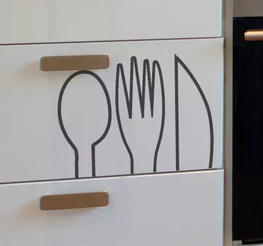 Vinilo para cocina cubiertos cajón - TenVinilo