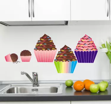 Vinilo decorativo cupcakes - TenVinilo