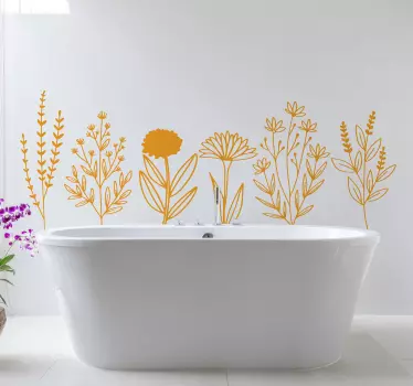 Vinilo para baño flor diversas - TenVinilo