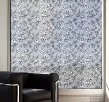 Vinilo decorativo ventana de flores translúcidas - TenVinilo