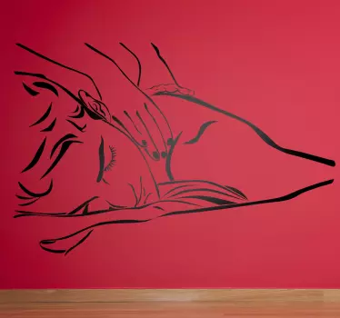 Vinilo decorativo dibujo linea masaje - TenVinilo