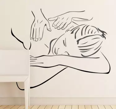Vinilo decorativo dibujo línea spa - TenVinilo