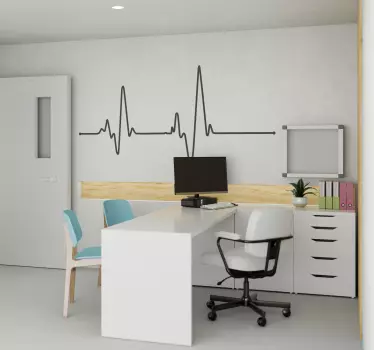 Vinilo decorativo electrocardiograma - TenVinilo