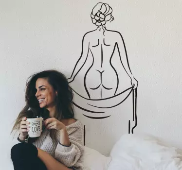 Vinilo decorativo erótico mujer desnuda de espalda - TenVinilo