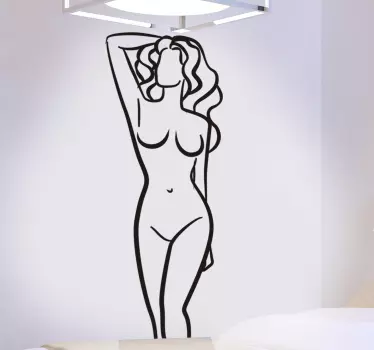 Vinilo decorativo erótico mujer desnuda de pie - TenVinilo