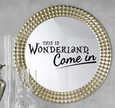 Vinilo decorativo espejo Wonderland - TenVinilo