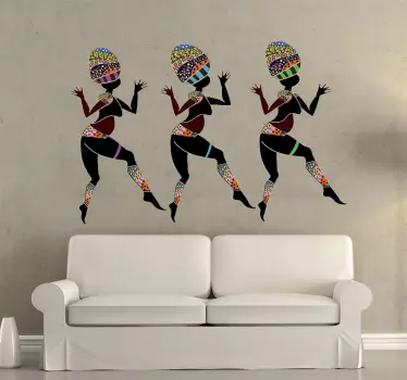 Vinilo decorativo étnicas bailando - TenVinilo