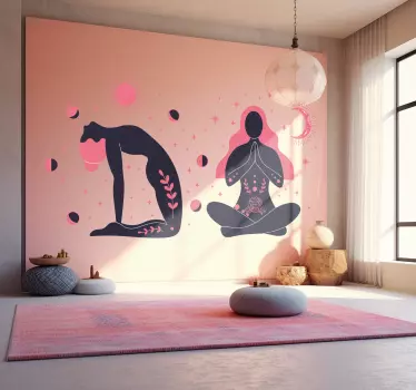 Vinilo figuras de yoga boho - TenVinilo