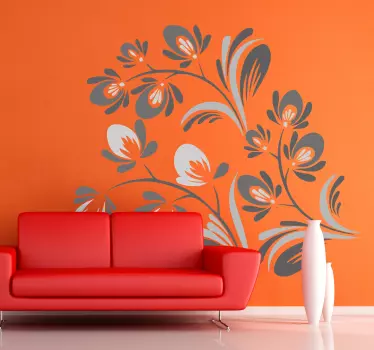 Vinilo decorativo floral ornamental - TenVinilo