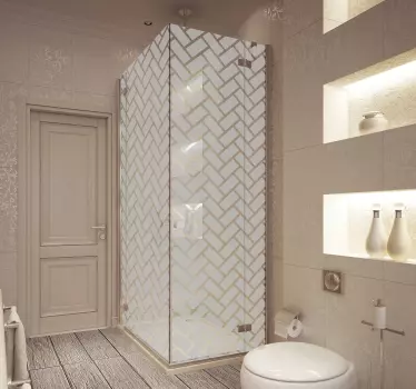 Vinilo decorativo formas Mampara de ducha de azulejos - TenVinilo