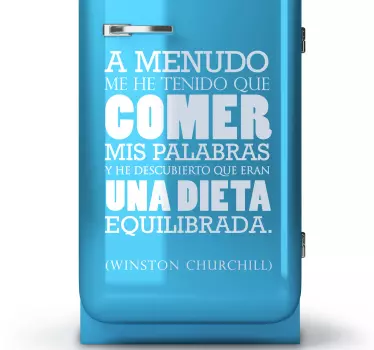 Vinilo decorativo frase dieta palabras - TenVinilo