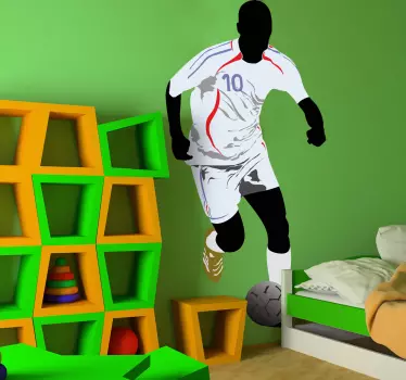 Vinilo decorativo futbolista en carrera - TenVinilo