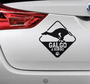 Vinilo coche galgo a bordo - TenVinilo