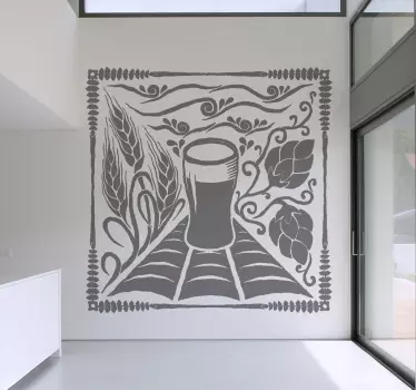 Vinilo decorativo grabado cerveza - TenVinilo