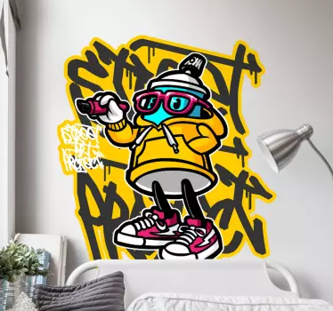 Vinilo decorativo Graffiti de arte callejero de dibujos animados - TenVinilo