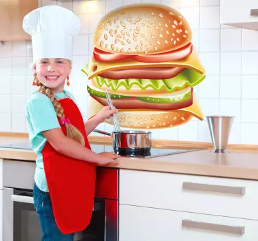 Vinilo decorativo hamburguesa completa - TenVinilo