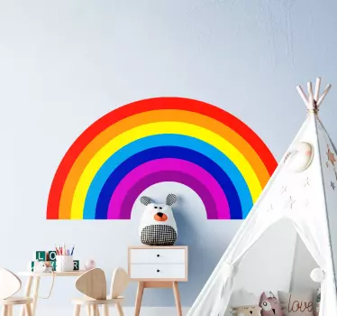 Vinilo decorativo ilustración Arcoiris circular - TenVinilo