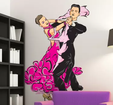 Vinilo decorativo ilustración bailes de salón - TenVinilo