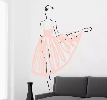 Vinilo decorativo ilustración ensayo danza - TenVinilo