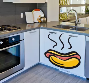 Vinilo decorativo ilustración hot dog - TenVinilo