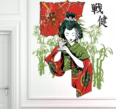 Vinilo decorativo ilustración oriental - TenVinilo