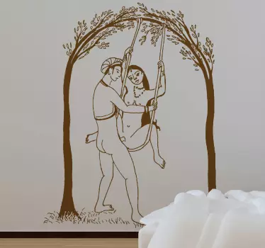 Vinilo decorativo ilustración sexo India - TenVinilo