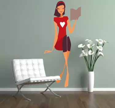 Vinilo decorativo lectora chic - TenVinilo
