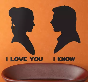 Vinilo decorativo Leia y Han Solo - TenVinilo
