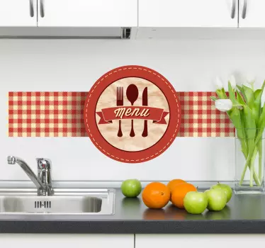 Vinilo decorativo logo retro menú - TenVinilo