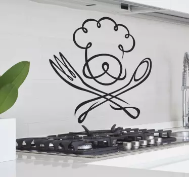 Vinilo decorativo logotipo trazo chef - TenVinilo