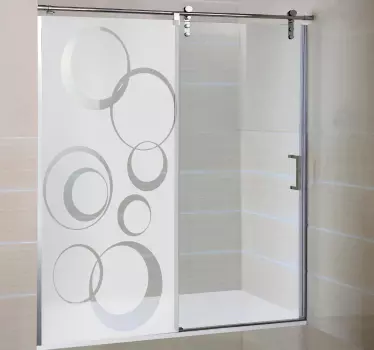 Vinilo para baño mampara ducha círculos - TenVinilo