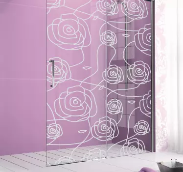 Vinilo decorativo mampara rosas - TenVinilo