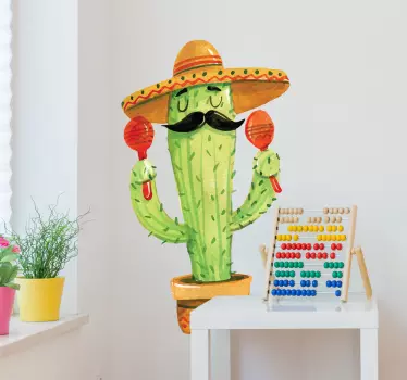 Vinilo decorativo México cactus - TenVinilo