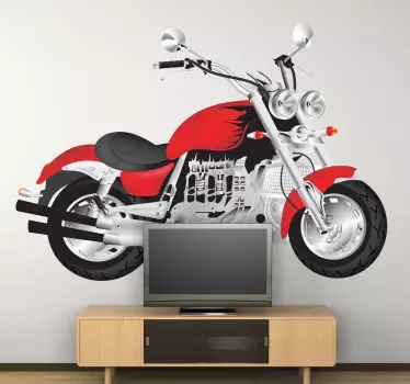 Vinilo decorativo moto roja - TenVinilo
