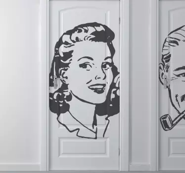 Vinilo para puerta baño mujer clásico - TenVinilo