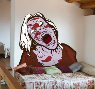 Vinilo decorativo mujer zombie - TenVinilo
