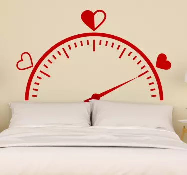 Vinilo decorativo para cabecero reloj de amor - TenVinilo