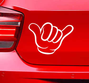 Vinilo decorativo para coche señal mano shaka - TenVinilo