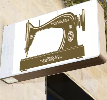 Vinilo decorativo para letrero de máquina de coser vintage - TenVinilo