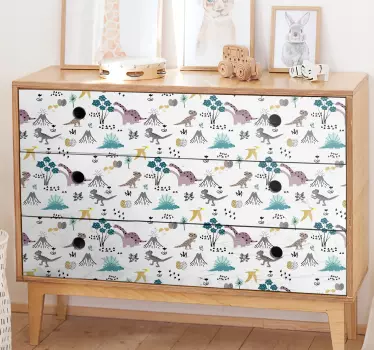 Vinilo decorativo para muebles dinosaurio nórdico - TenVinilo